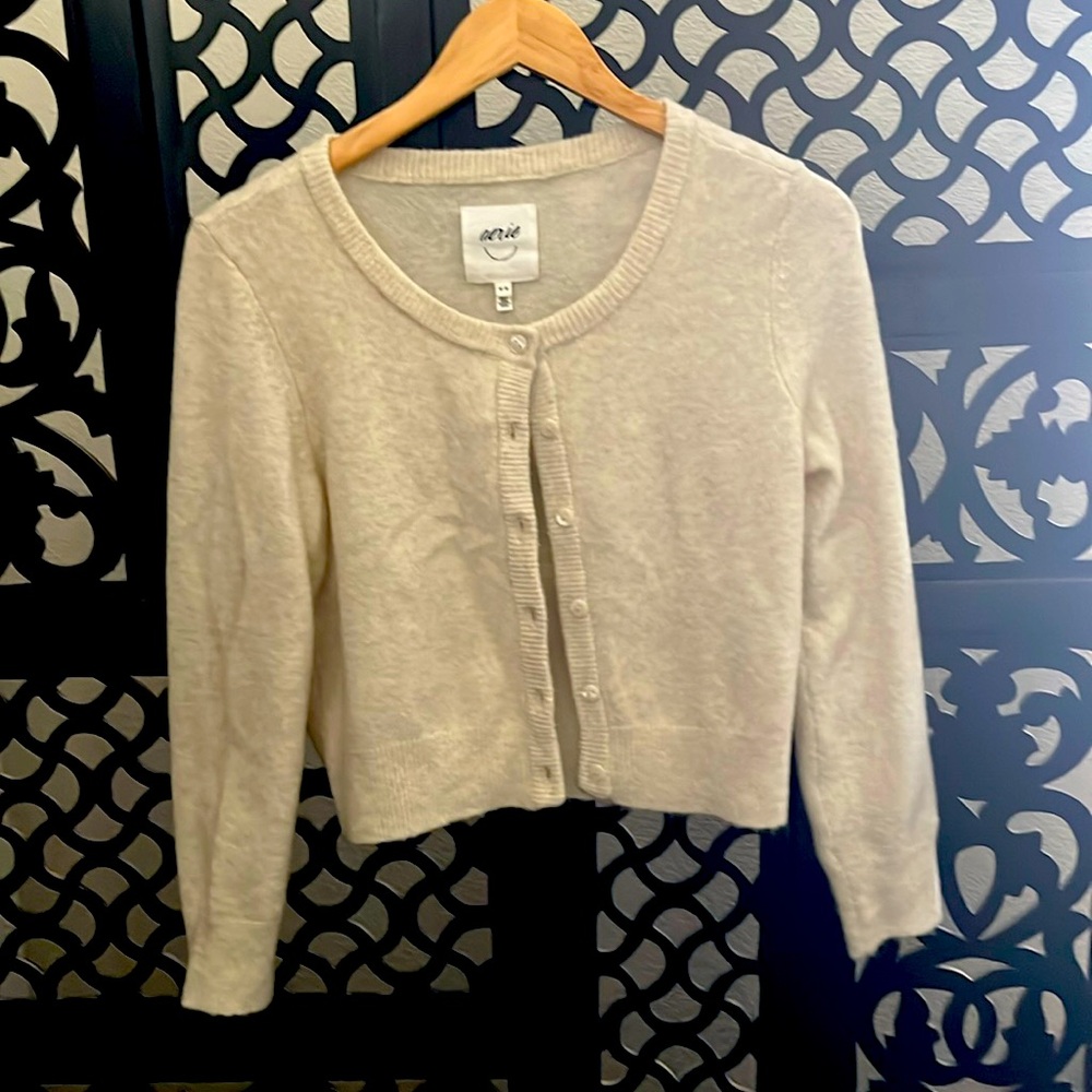 Aerie Cream Cardigan Sweater